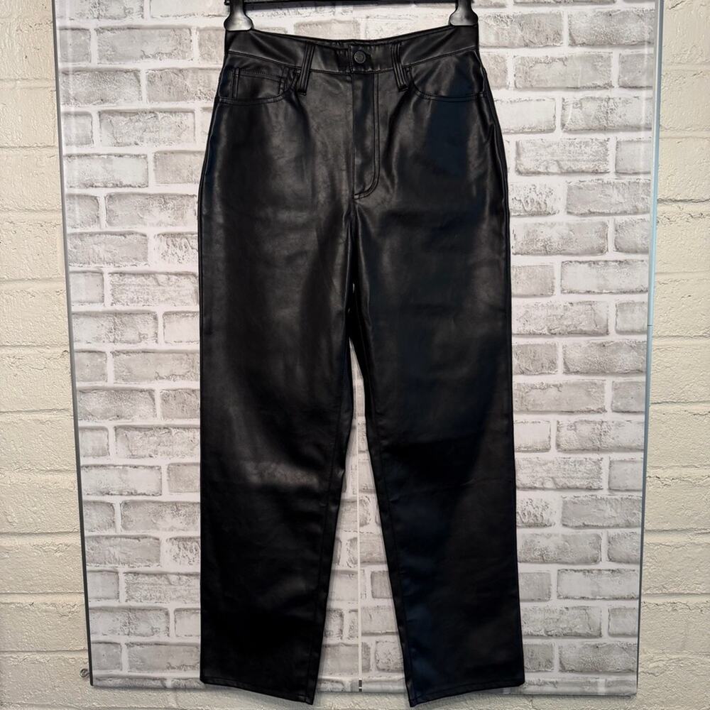 nwt Madewell The Perfect Vintage Straight leg Faux Leather Pants size 28 Black - Picture 12 of 12